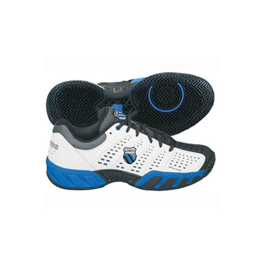 Laboratorium Amerika woestenij K-Swiss Mens BigShot Light Omni Tennis Shoes- White:Black:Brilliant Blue ,  Pure Racket Sport