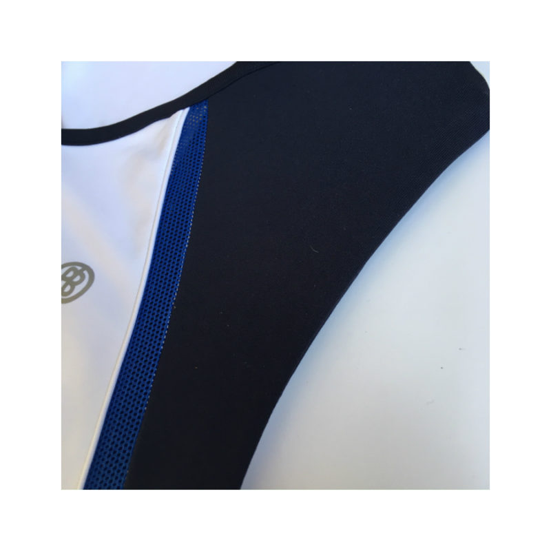 Poivre blanc tennis ladies tank - Oxford blue / white
