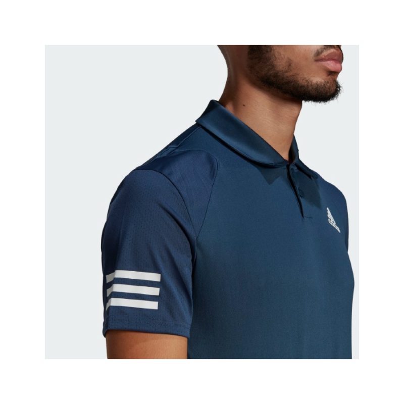 Adidas 3 Stripe Mens Tennis Polo - Crew Navy
